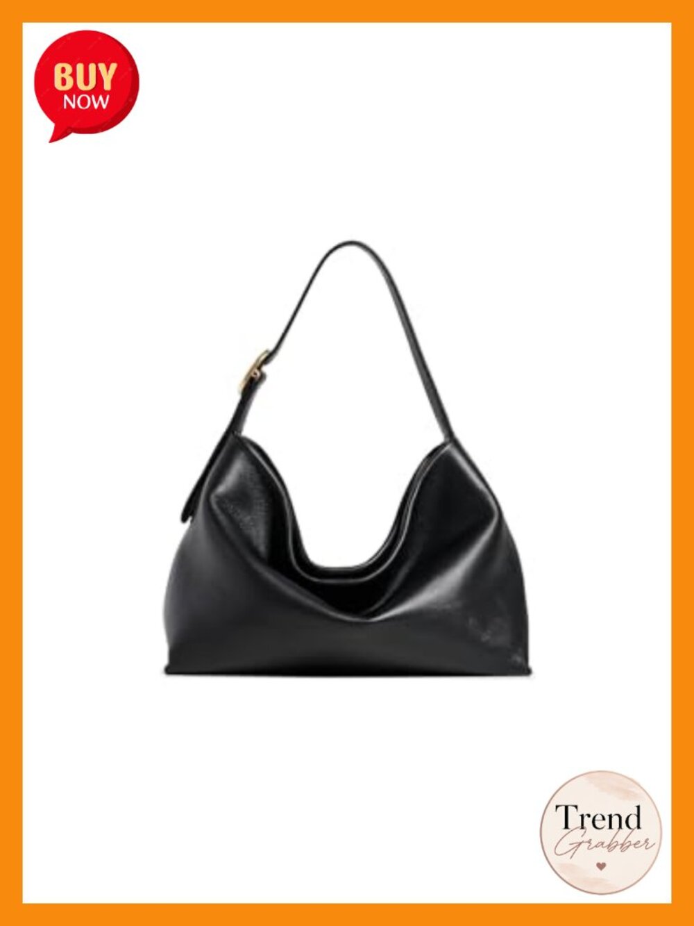 Leather Small Hobo Bag Structured Base Adjustable Strap Everyday Wear